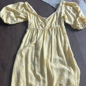 Billabong Cream and Yellow Smocked Sundress